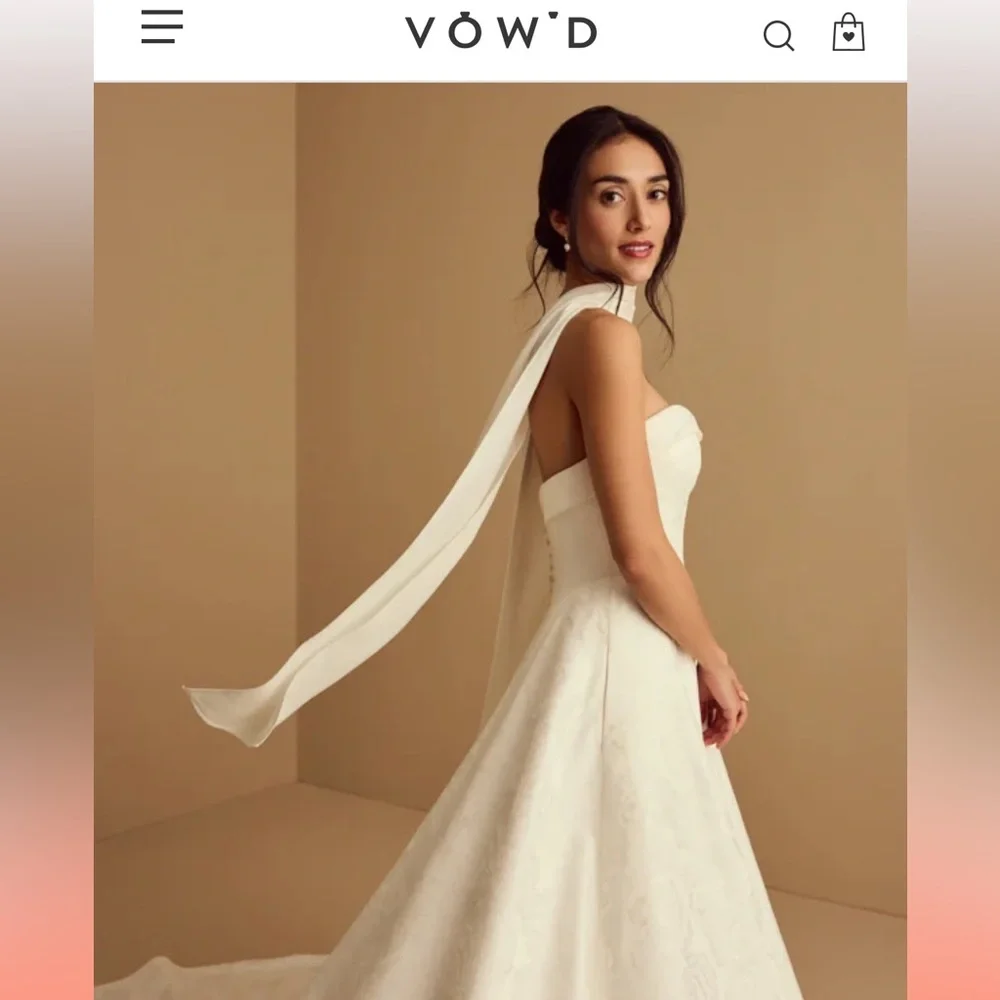 Vow'd Crepe Ivory Bridal Neck Scarf - Elegant Wedding Wrap